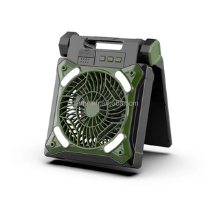 Ventilador de Mesa Portátil Dobrável com Bateria de 10000mAh, Recarregável via USB, Ventilador Externo com Luz LED e Power Bank, Embalagem em Caixa para Camping - Product Image 1