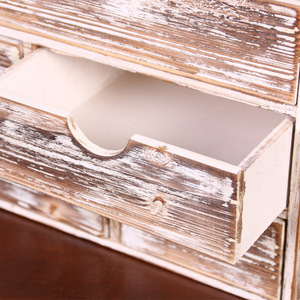 Retro Wooden <b>Storage</b> <b>Box</b> <b>Drawer</b> Style Desktop Organizer Large Capacity Home Office <b>Storage</b> Cabinet Rectangle Wood Grain Pattern - Product Image 4