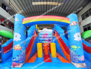 Toboggan aquatique Sea World, château gonflable, piscine gonflable, château gonflable avec toboggan, toboggan aquatique gonflable commercial - Product Image 3