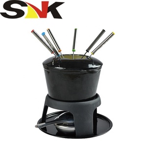 Juego de <span class=keywords><strong>fondue</strong></span> de chocolate con queso, gran oferta, <span class=keywords><strong>olla</strong></span> de <span class=keywords><strong>fondue</strong></span> de <span class=keywords><strong>hierro</strong></span> fundido de Color rojo - Product Image 2