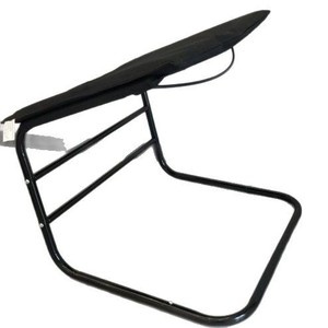 Foldable Footrest <b>Stool</b> 48x40x44 Cm Metal Frame Black Minimalist Design <b>Office</b> Home Use - Product Image 5