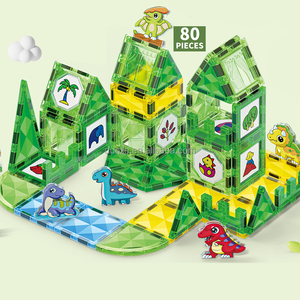 Tuiles magnétiques lumineuses pour enfants, jouet éducatif STEM, ABS sûr, ensemble de <span class=keywords><strong>dessin</strong></span> et de création de motifs DIY, blocs de construction à aimants puissants - Product Image 1