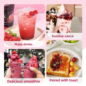 Fournisseur d'usine Thé à bulles Desserts Confiture de <span class=keywords><strong>fruits</strong></span> Confiture de framboises dans un emballage en bouteille plastique - Product Image 4