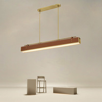 Lampe de table chinoise moderne, luminaire suspendu en cuir minimaliste et élégant, longue bande de plafonnier