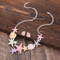 Plage vacances femmes belle étoile de mer émail collier boucles d'oreilles ensemble mode Marine coquille collier ensembles de bijoux