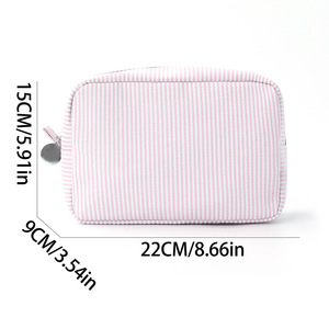 RTS Bulk Mixed Order Striped Eco-Friendly <b>Makeup</b> Bag Zipper Storage <b>Case</b> Cosmetic Bags Wholesale Portable Washing Bag - Product Image 2