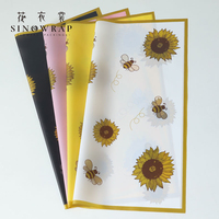 SINOWRAP Nouveau Papier d'Emballage Floral Coréen Style 50Micro 58*58cm Motif Tournesol Imperméable Emballage Floral Usine