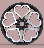 Vente en gros d'usine 16 17 18 "19" 20 "21" 22 "Jantes de voiture forgées en une seule pièce rose chromé jantes forgées Loving Hearts