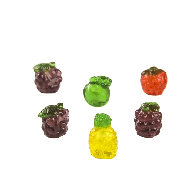 Transparent Fruit Shape 3D Gummy Candy and Sweets