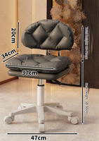Chaise de Salon Commerciale en Cuir Portable, Robuste et Économique, Rotation à 360 Degrés, Design Nordique Ajustable pour Salon de Coiffure et Salon de Beauté