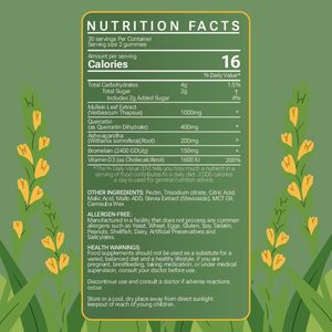 Ekstrak Mullein Organik Label Pribadi OEM 1000mg Permen Jeli untuk Dewasa, Kesehatan Pernapasan & Dukungan Imunitas, Permen Jeli Daun Mullein - Product Image 2