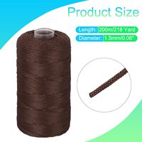 Cordon en nylon tressé lisse de 1,5 mm pour la fabrication de bijoux, macramé, perlage, bracelet, collier, artisanat, camel, 218 yards