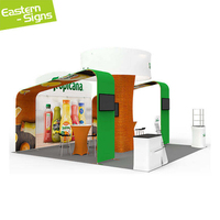 Kit d'affichage lumineux pour stand d'exposition, portable, modulaire, en tissu, imprimé sur mesure, réutilisable, à montage rapide, pour salon professionnel