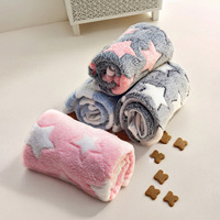 Couverture isolante en flanelle double face pour chat/chien, motif étoile, lavable toute saison, pour le bain/le toilettage et l'usage intérieur