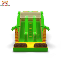 Grand château gonflable à thème animalier avec toboggan sec en PVC, capacité de 200 kg pour 10 passagers, installation facile, garantie de 3 ans