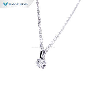 تيانيو الأحجار الكريمة قلادة التخرج هدية مجوهرات الفضة بالجملة قلادة سلسلة مويسانيتي 18 قيراط الذهب مليئة كابل قلادة - Product Image 3