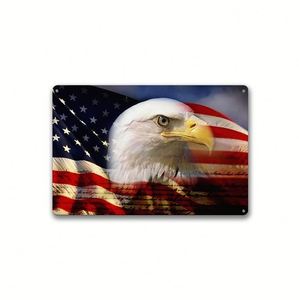 Personalized American Flag Tin <b>Sign</b> Decoration for Outdoor Party, Independence Day Hanging Decor - Product Image 4