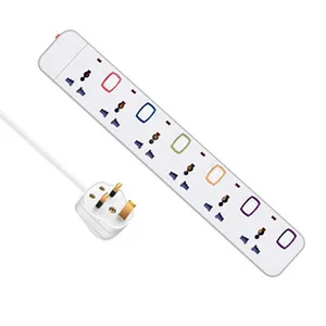 Adapter multi plugs electrical 6 ways universal extension socket with 6 switches