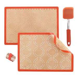 Tapis de pâtisserie de cuisine fournisseur d'or ensemble de tapis de cuisson en silicone macaron antiadhésif