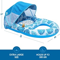 Lit flottant gonflable en PVC avec auvent pare-soleil, chaise longue de piscine, radeau flottant détachable avec dossier, design creux pour la plage et l'eau