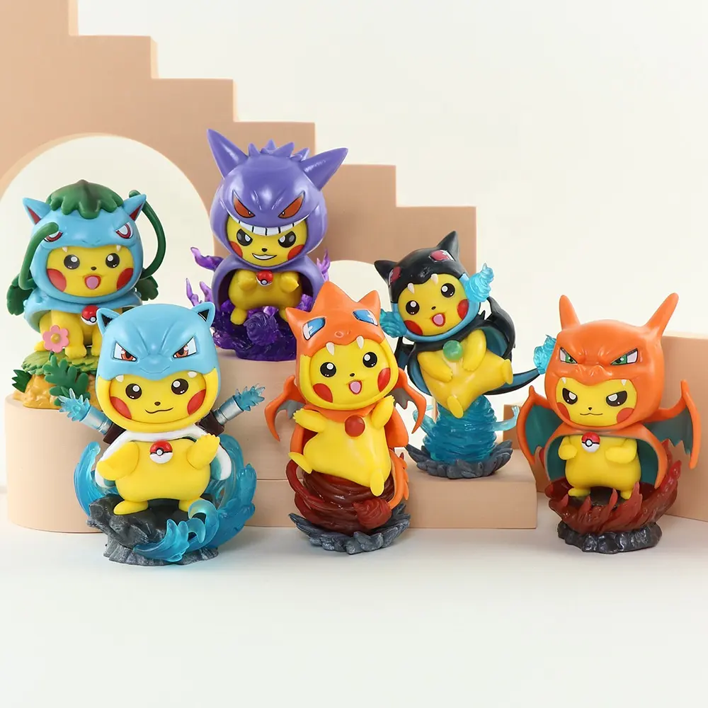 12cm PVC Pokemoned Pickachu Cosplayed Cute Anime Figure For Collection Decoration Model Toys