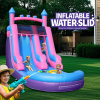 Toboggan aquatique gonflable et château gonflable combinés – Centre de jeux intérieur/extérieur pour enfants, idéal pour les jardins, les parcs et la location événementielle
