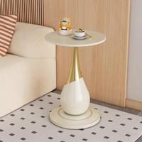 Table basse minimaliste moderne pour salon, chambre, salle à manger - Petite table d'appoint circulaire au design luxueux