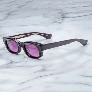 Lunettes de soleil polarisées carrées rétro 2025 pour hommes et femmes avec logo personnalisé, verres TAC, petite monture en acétate, protection UV400 pour la conduite - Product Image 2