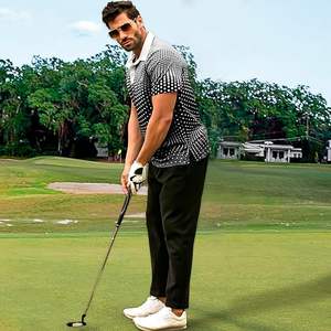 Camisas de golf para hombres Polo de manga corta Gradiente de secado rápido Absorbe la humedad Camisas estampadas atléticas Polo para hombres - Product Image 5