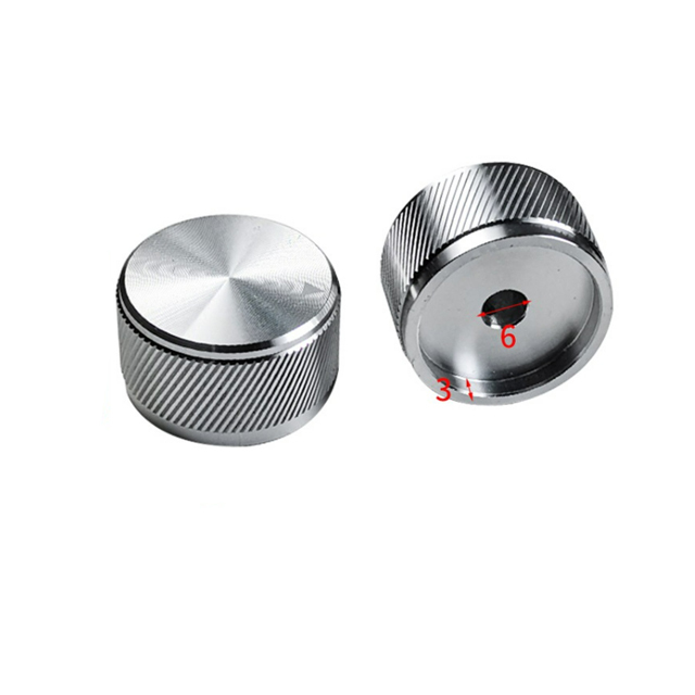 Aluminium Notched Shaft Encoder Knob Full Aluminum Volume Knobs Brass Knurled Buttons Stainless Steel Potentiometer Radio
