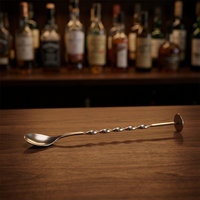 Cuillère à cocktail torsadée, outil de bar, métal, réutilisable, style classique