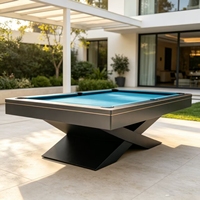 Table de billard sur mesure en bois massif 7, 8, 9 pieds avec plateau en ardoise et poches en cuir véritable pour projets résidentiels haut de gamme