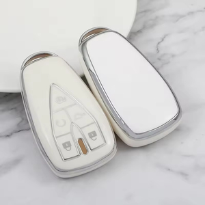 Funda para llave de coche de TPU con borde plateado 2025 con llavero para accesorios de llave de silicona T K Kaicene F70 de - Product Image 4