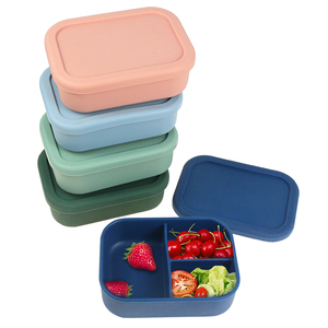 2022 Hot sale portable Silicone lunch Box Partition Food Storage Container Baby BPA Free Silicone Bento Boxes