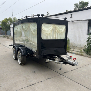 Prix d'usine Remorque funéraire noire XCEGO à bas prix pour transport de corps par chevaux et camion - Product Image 1