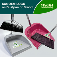 YINGJIA Vente directe Ensemble balai et pelle pliables à long manche, pelle à déchets en plastique coupe-vent pour le nettoyage des sols domestiques