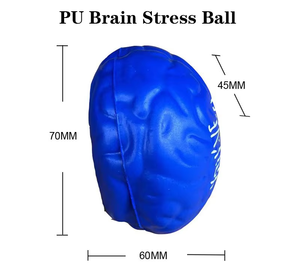 人気沸騰中 カラフルPU脳型スクイーズストレスボール カスタムロゴ スローライジング フィジェットボール 不安解消 販促ギフト - Product Image 1
