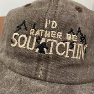 20240715 le scorte in vendita preferirei essere Squatchin' | Divertente cappello da papà da cacciatore di Baseball Bigfoot Sasquatch - Product Image 2