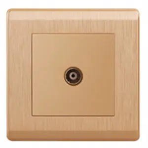 Outlet And Switch VGT Factory Direct TV Outlet Wall Socket Bakelite Plate Spray Painting Gold Brushed Nickle Wall Switch