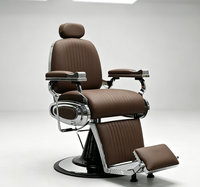 Chaise de barbier classique élégante au design rétro, système hydraulique stable, mobilier de salon de coiffure pour hommes