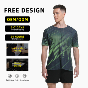 T-shirt da <span class=keywords><strong>uomo</strong></span> per maratona in poliestere 100% <span class=keywords><strong>a</strong></span> <span class=keywords><strong>rete</strong></span>, personalizzabile con logo stampato <span class=keywords><strong>a</strong></span> sublimazione, asciugatura rapida, girocollo - Product Image 3