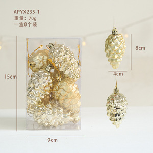 Christmas Decorations Small Hanging Ornaments Pine Cone Octagonal Star Christmas Plating Gift Box - Product Image 6
