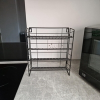 Porte-épices de comptoir à 4 niveaux Organisateur d'armoires de cuisine en métal Garde-manger mural pliable Porte-épices pour un rangement efficace
