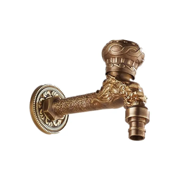 Washing Machine Faucet Outdoor Faucet Bibcock Antique Bronze Dragon Carved water Tap Bathroom Mop Faucet