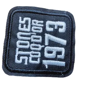 Custom Manufacturer Brand Logo Heat Seal Backing Machine Embroidered Patches Appliques for Hats