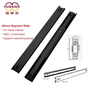 Glissière de <span class=keywords><strong>tiroir</strong></span> OEM personnalisée à extension complète de 45 mm avec languettes, glissière à baïonnette à montage latéral pour <span class=keywords><strong>atelier</strong></span> métallique - Product Image 2