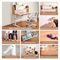 Dernière conception de table de lecture ergonomique en bois pour enfants avec étagère Mobilier de maison Bureau d'étude réglable en hauteur pour enfants