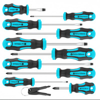 Lot de 12 tournevis magnétiques professionnels à poignée ergonomique (Phillips et plats) – Vente en gros