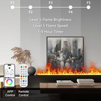 Insert de cheminée électrique à vapeur d'eau 3D Kalsubo multi-tailles, 128 couleurs réglables, effet de flamme, contrôle par télécommande et application mobile disponible