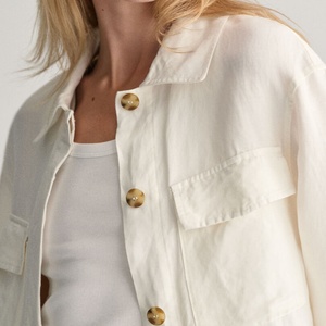 เสื้อคลุมวินเทจลำลองกันน้ำ ระบายอากาศได้ดี พิมพ์ลายโลโก้ ผ้าลินินผสมโพลีเอสเตอร์บางเบา ซับในโพลีเอสเตอร์ - Product Image 3